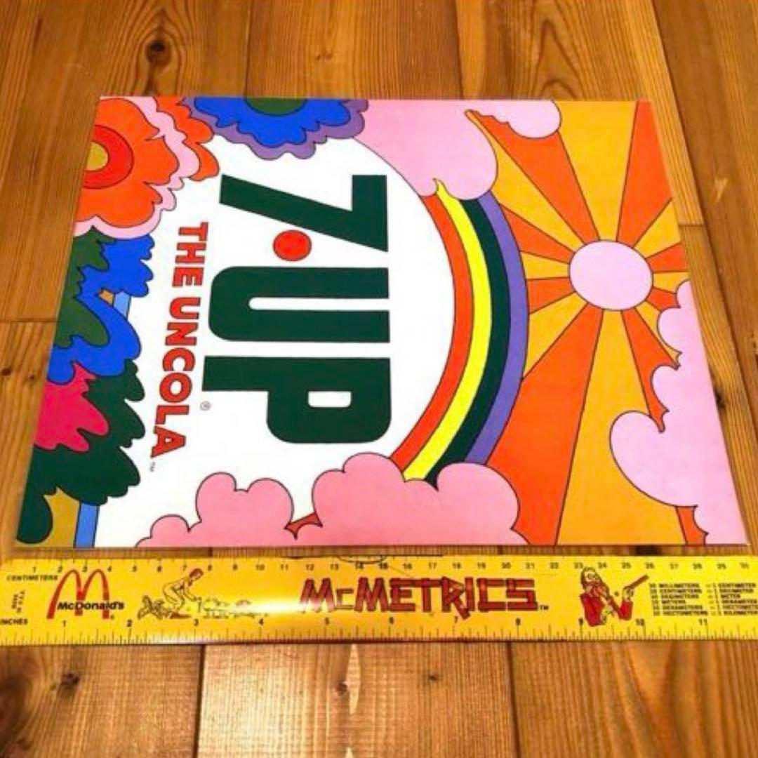 1969年　セブンアップ　7up ジャンボ　ステッカー　サイン　ピーターマックス