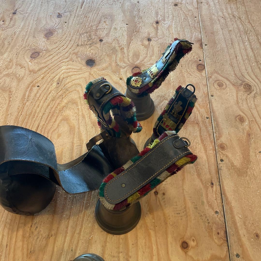 カラフル装飾付きカウベル6個セット