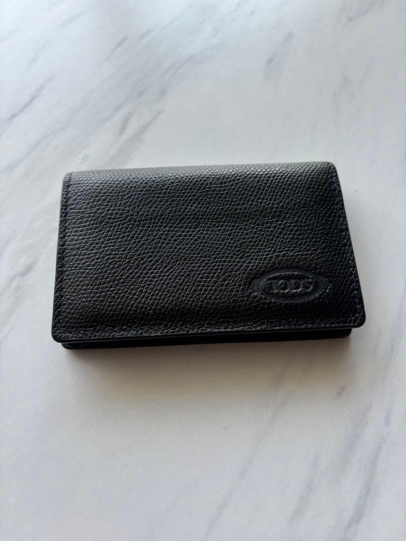 TOD'S トッズ レザー 名刺入れ カードホルダー 黒色　バイカラー