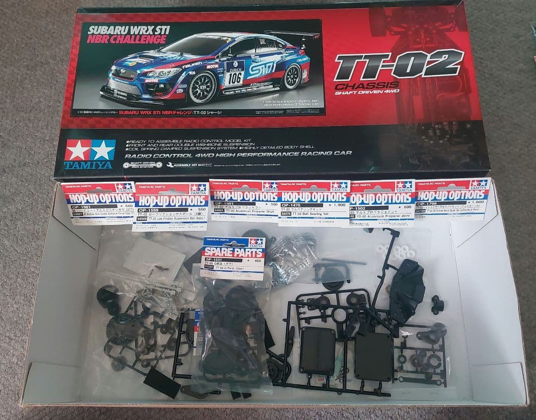 田宮 RCキット TT-02 スバルWRX STI NBRチャレンジ 説明書有り