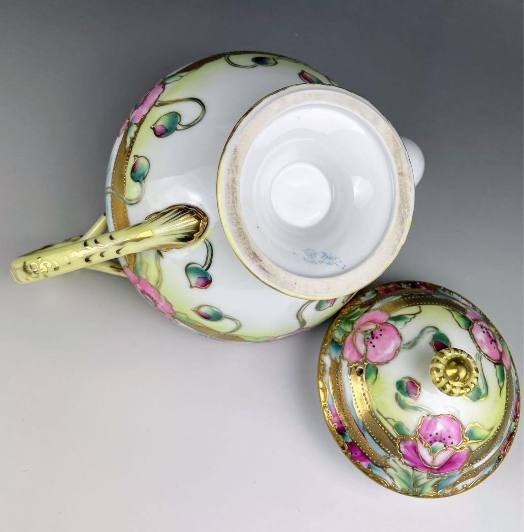 【大き目】オールドノリタケ 花紋 ティーポット アールヌーボー アールデコ