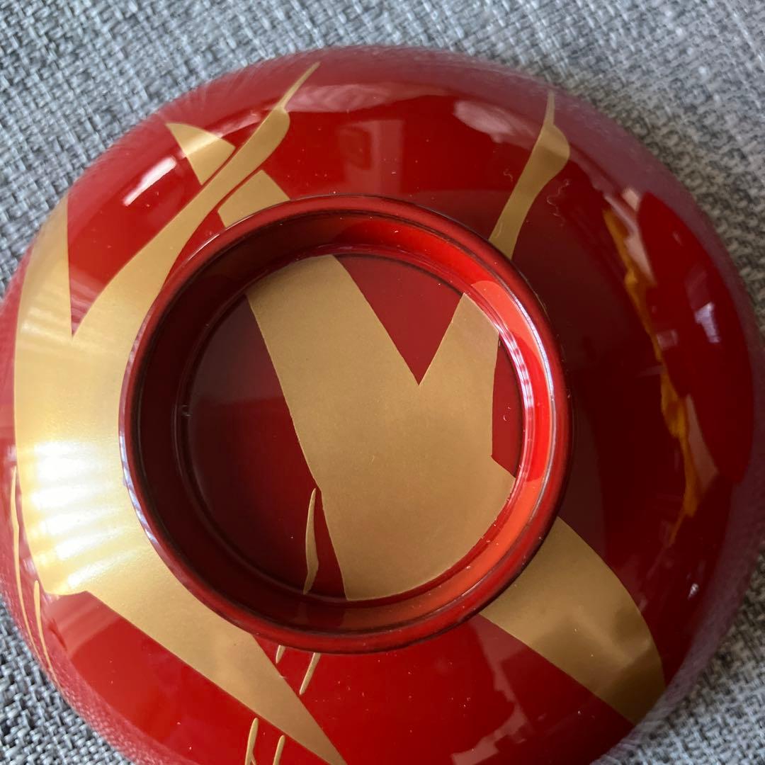 未使用　輪島塗　高州堂　蓋付　夫婦椀　鶴