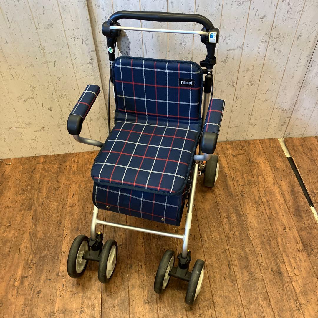 幸和 シルバーカー TacaoF チェック柄 シルバーカー 座れる 折りたたみ式