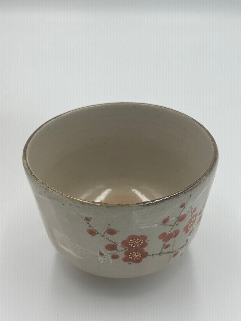 南口閑粋作　乾山写紅梅　茶碗　茶道具　栞つき