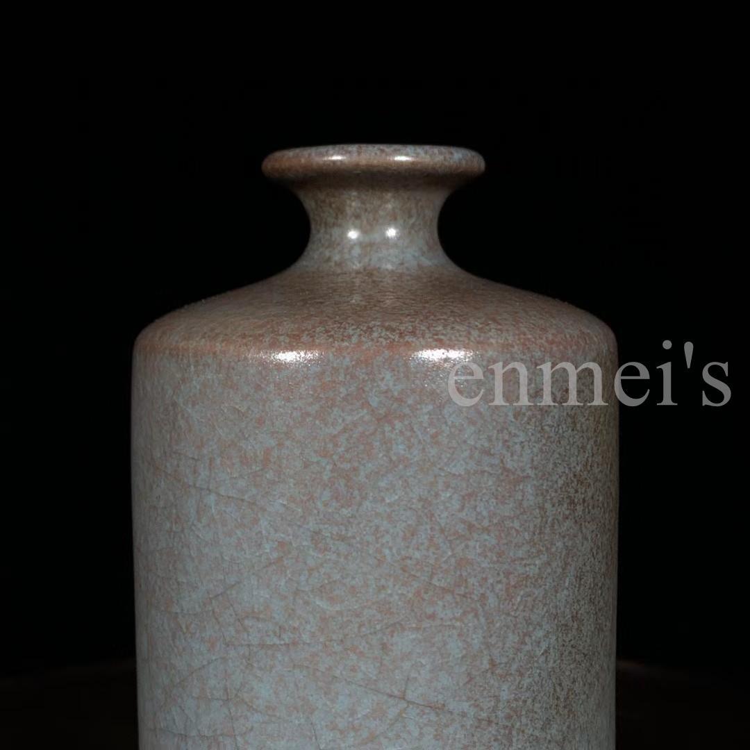 中国古美術・希少・旧蔵品・宋代冬瓜瓶（陶磁器）•汝窯・案頭・置物・文房具