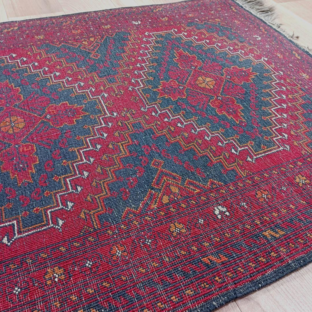 Y2745 アフガン絨毯 ウール100% 手織り ランナー 276×82㎝