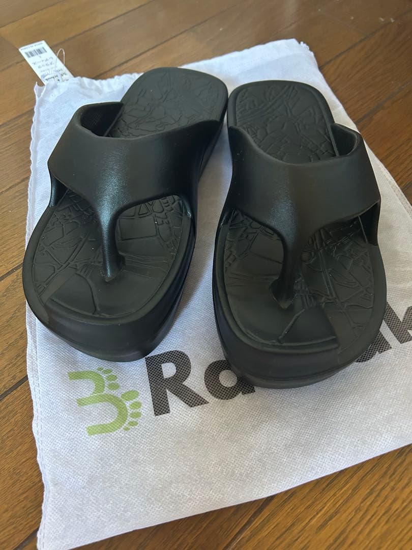 Racbaki ラクバキ　イージーサンダル　ブラック　Ｌサイズ