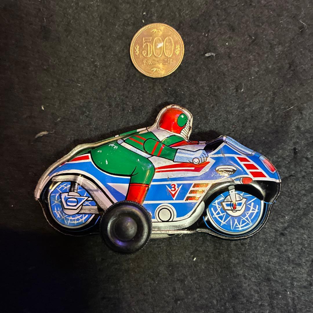 昭和レトロ　ブリキのおもちゃ　仮面ライダーV￼3 バイク