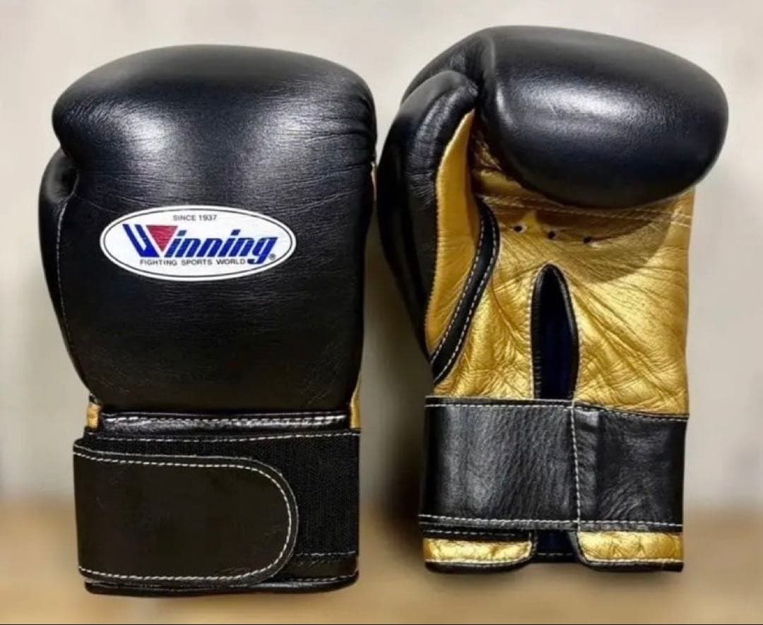 Winning ボクシンググローブ 黒/金
