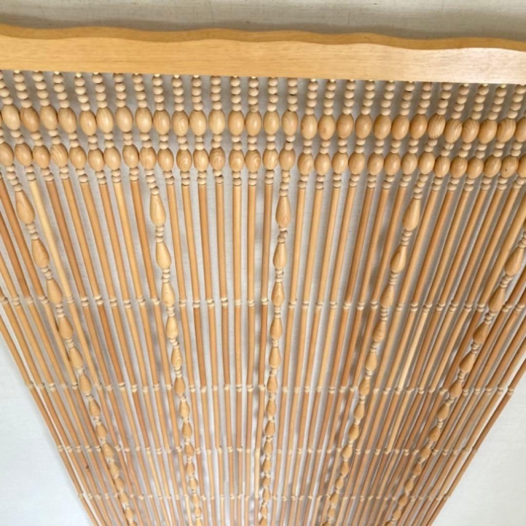 高島屋 珠のれん 玉すだれ 壁掛け ロング 大型 木製 当時物 昭和レトロ 新品