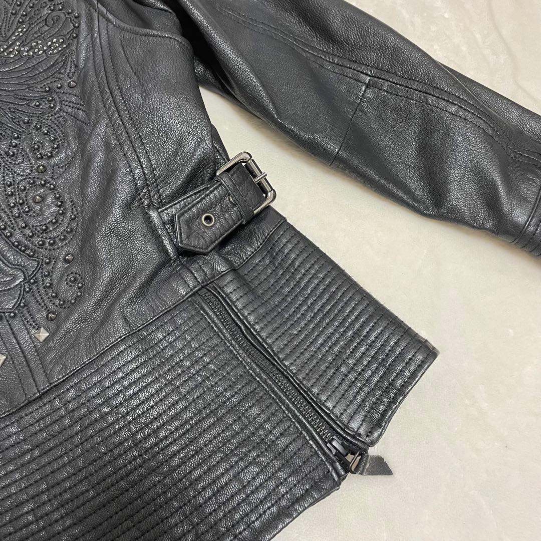 【希少】 ハーレーダビッドソン スタッズ ロゴ 刺繍 ライダース