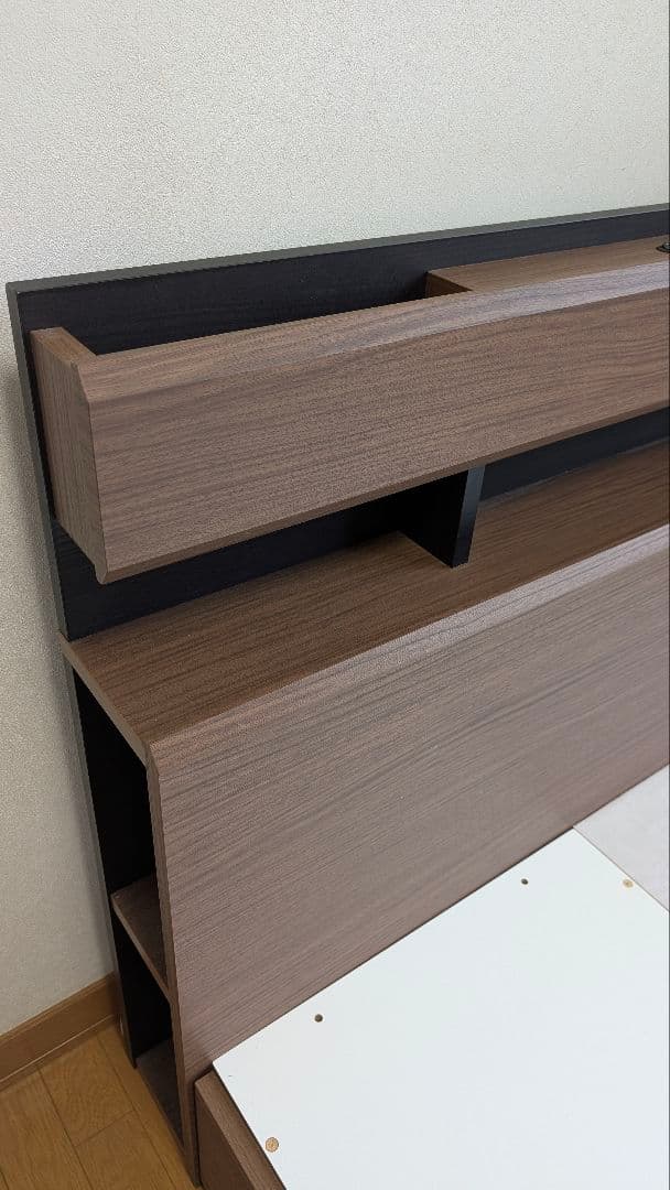 【引取り】ニトリ ダブルベッドフレーム 引き出し収納付き