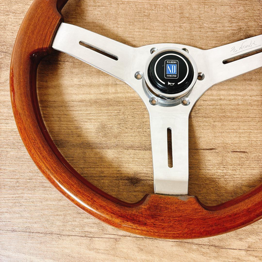 正規品　当時物　NARDI ナルディ　ウッドハンドル　ウッドステアリング