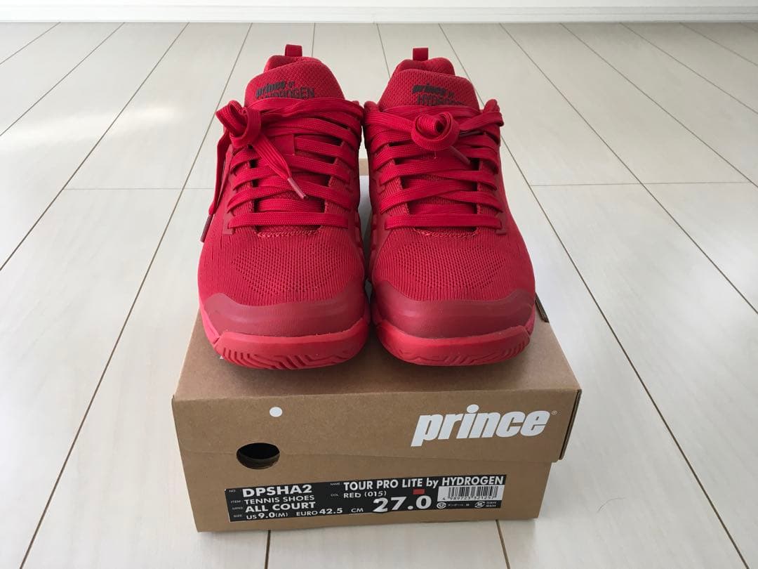 プリンスHYDROGEN テニスシューズ レッド スカルデザイン