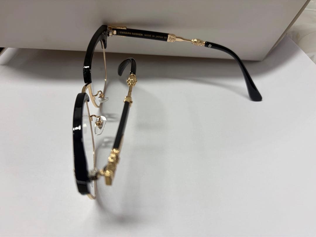 装飾ゴールド伊達メガネ 「クロムハーツ好き必見‼︎」メガネ サングラス 眼鏡