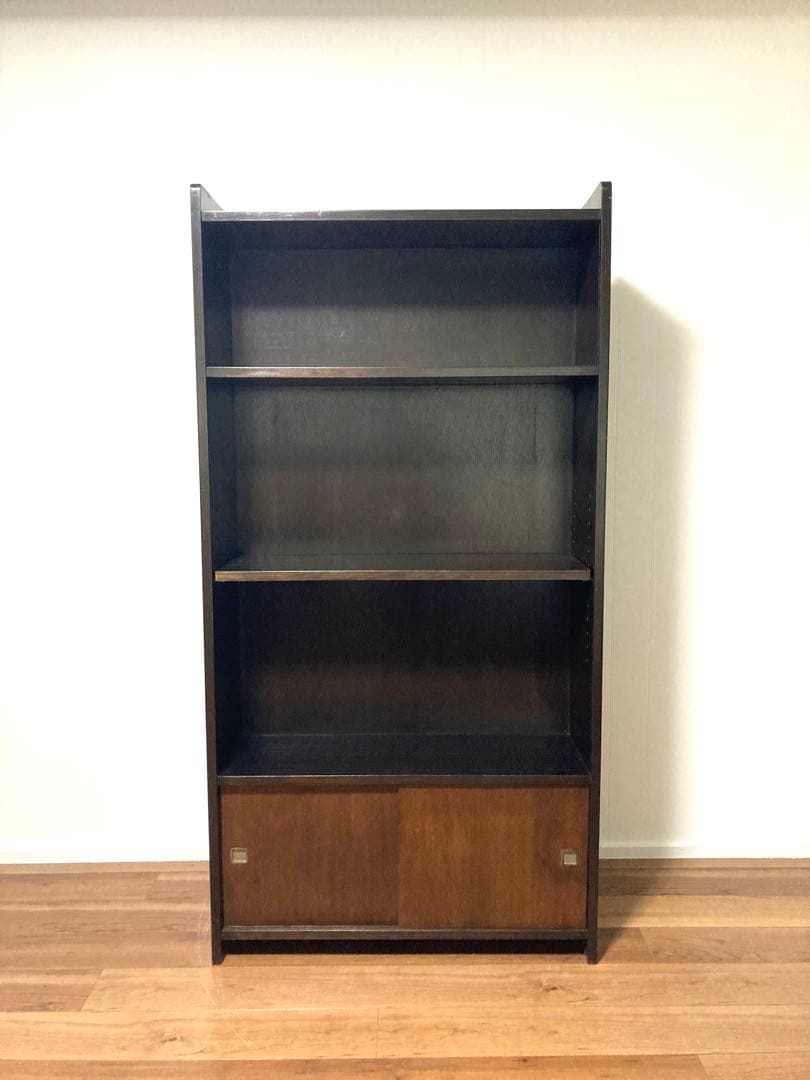 【メンテ済み】大きなビンテージの木製本棚　中板2枚可変　高さ167cm