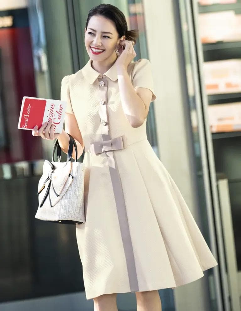 新品 M'S GRACY 2025春 花ボタン付き正統派ワンピース ブラック36