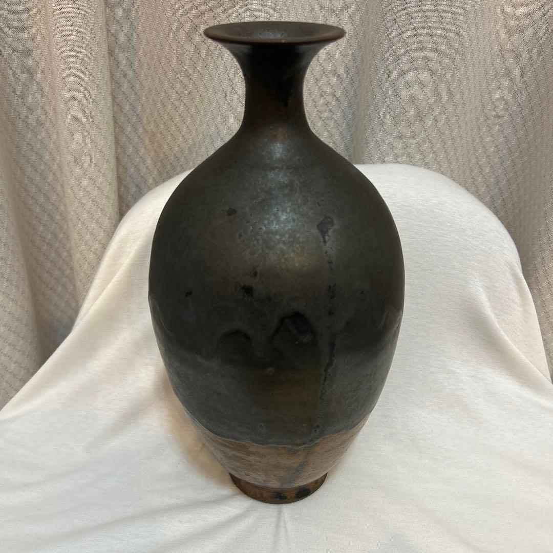 斎藤修　益子焼　日本工芸会正会員　花瓶　壺