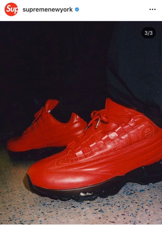 シューズ supreme nike air max 95 lux red 27.5