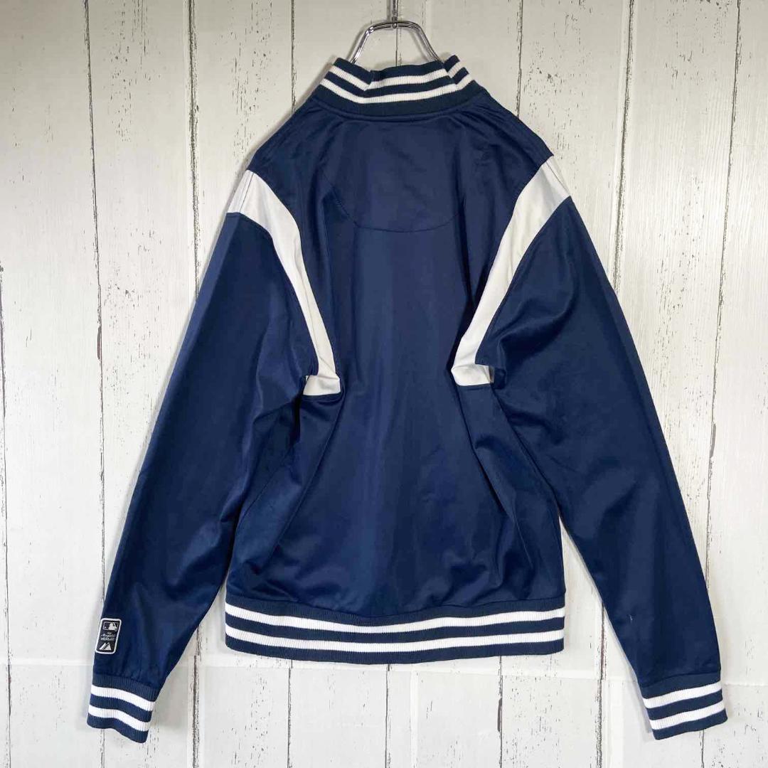 ニューヨーク ヤンキース スタジャン 刺繡ロゴ マジェスティック 古着 XL 紺