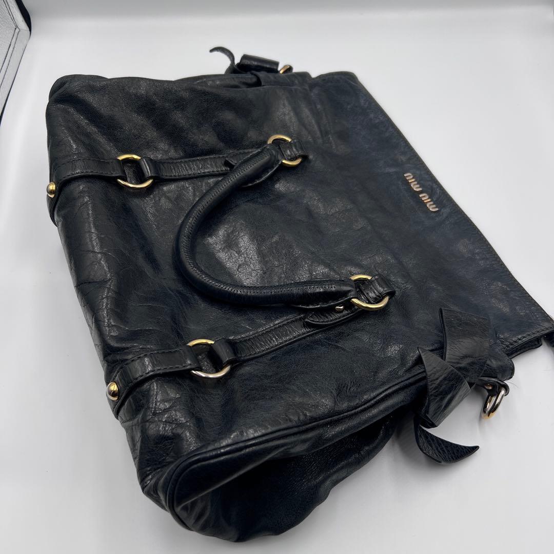 【定番】MIU MIU ミュウミュウ ヴィッテロルクス 2WAYバッグ 黒 人気