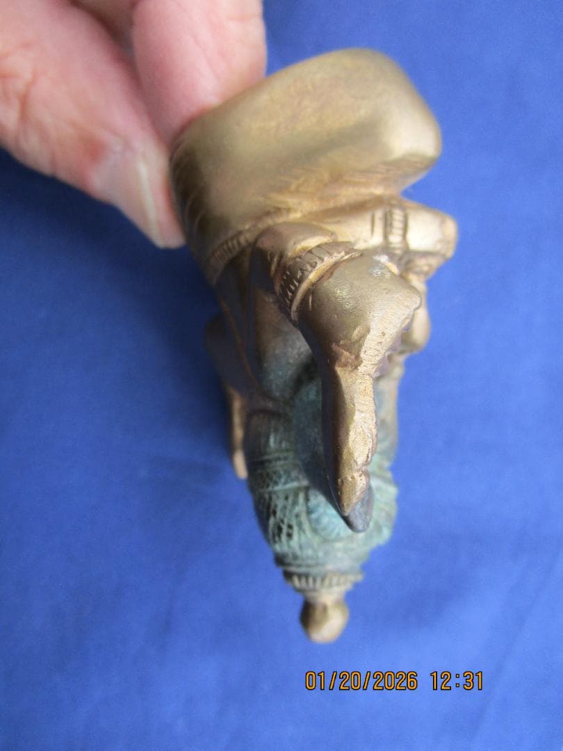 仏像　渡金仏【?】ガネーシャ像　時代物　象の顔の仏　頭部に錆あり　1体