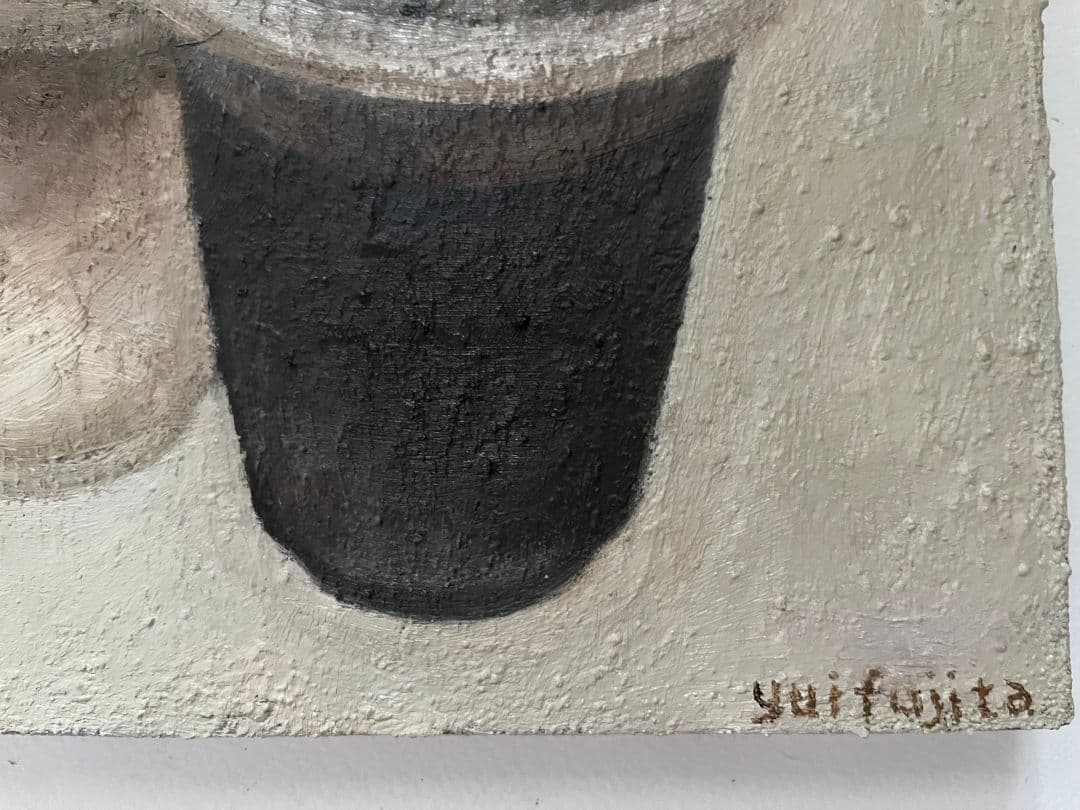 油彩画　アイスコーヒーとアイスカフェラテ