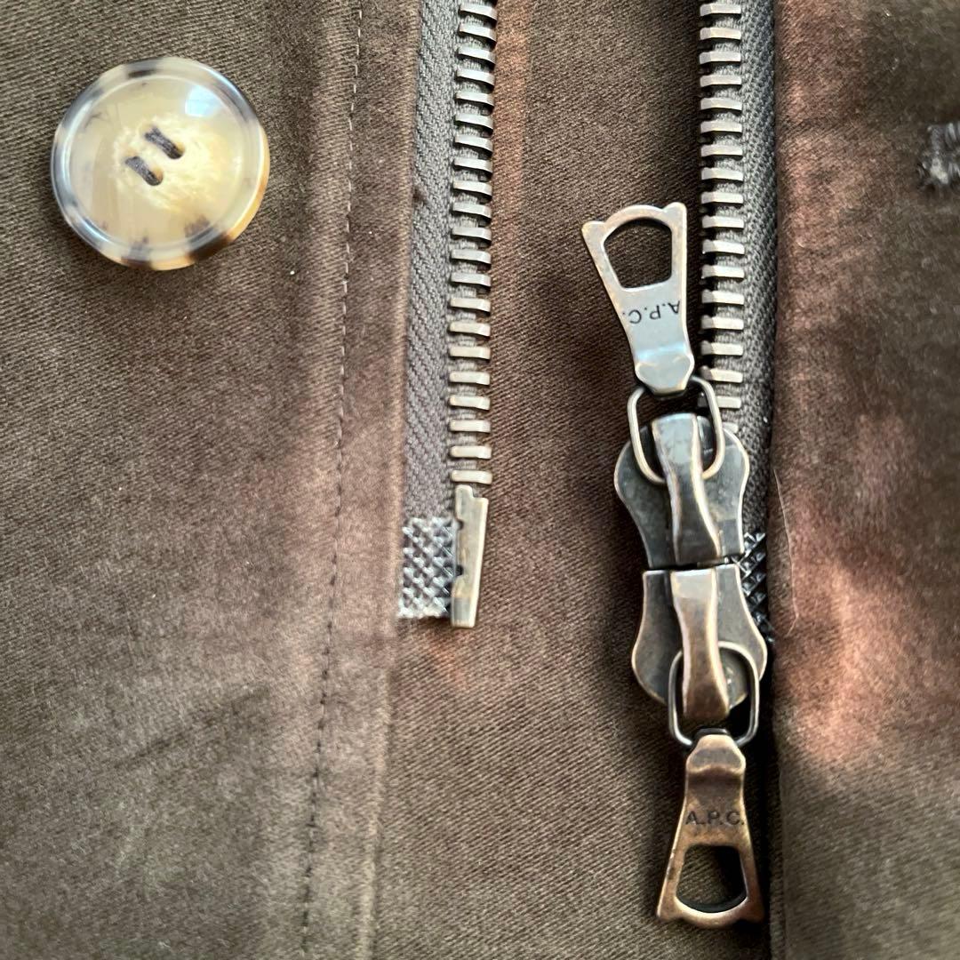 A.P.C. 中綿入り モールスキン モッズコート S オリーブドラブ