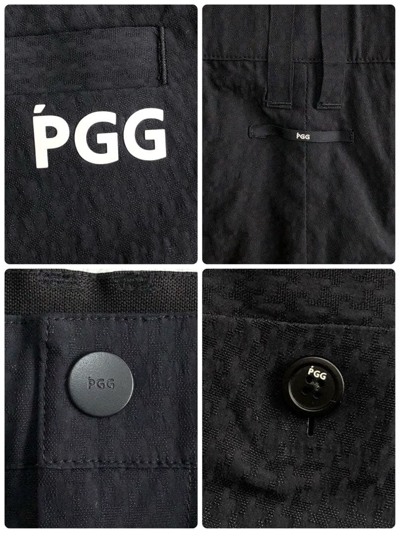 【近年モデル 新品】PGG ショートパンツ 千鳥格子 ストレッチ 速乾 ネイビー