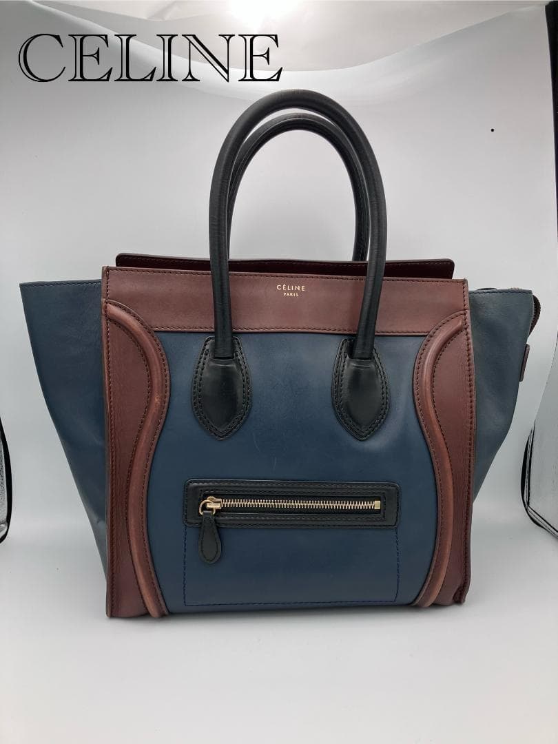 CELINE セリーヌ ラゲージ ミニ ショッパー ハンドバッグ レザー