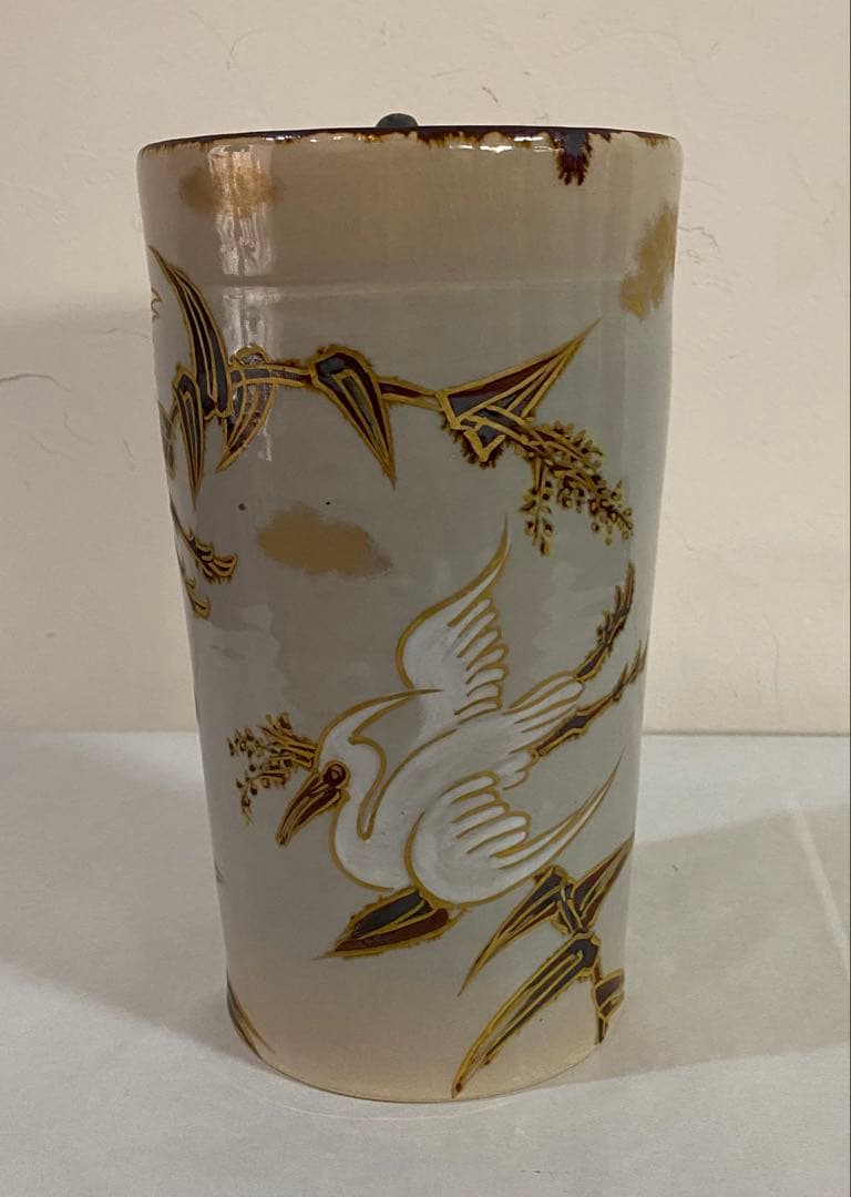 犬山焼　八世乾山　山本如仙造　細水指