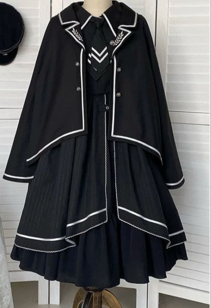 ミリタリー　軍服　ロリータ　フルセット　黒