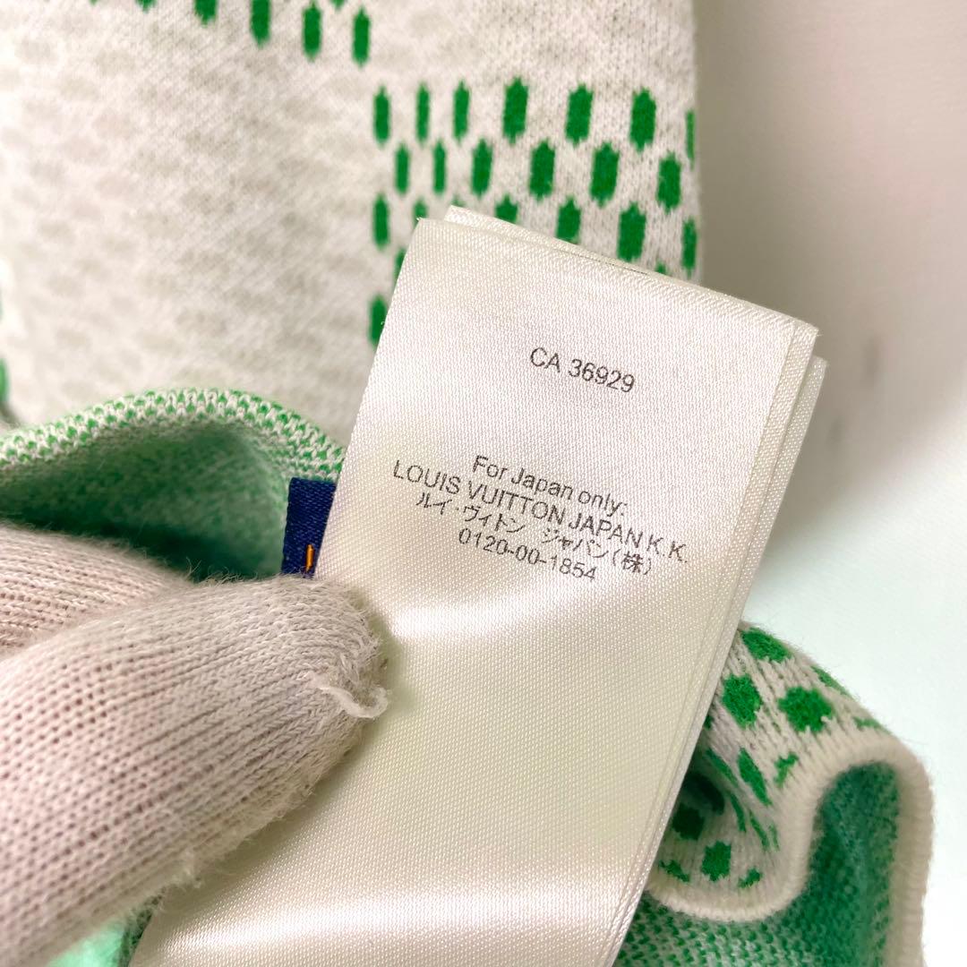 ルイヴィトン ダミエ ニット クルーネック Tシャツ グリーン　メンズ