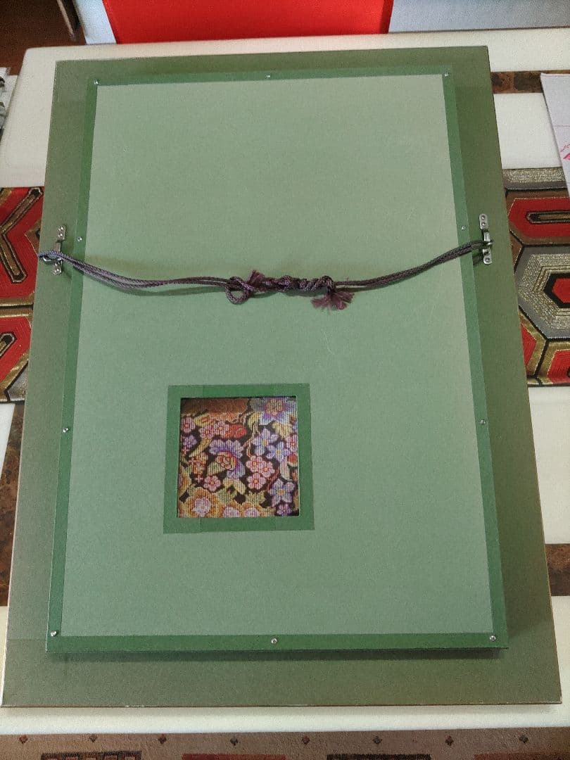 ペルシャ絨毯　イラン　クム産　シルク100%　46cm✕30cm　額装　保証書付