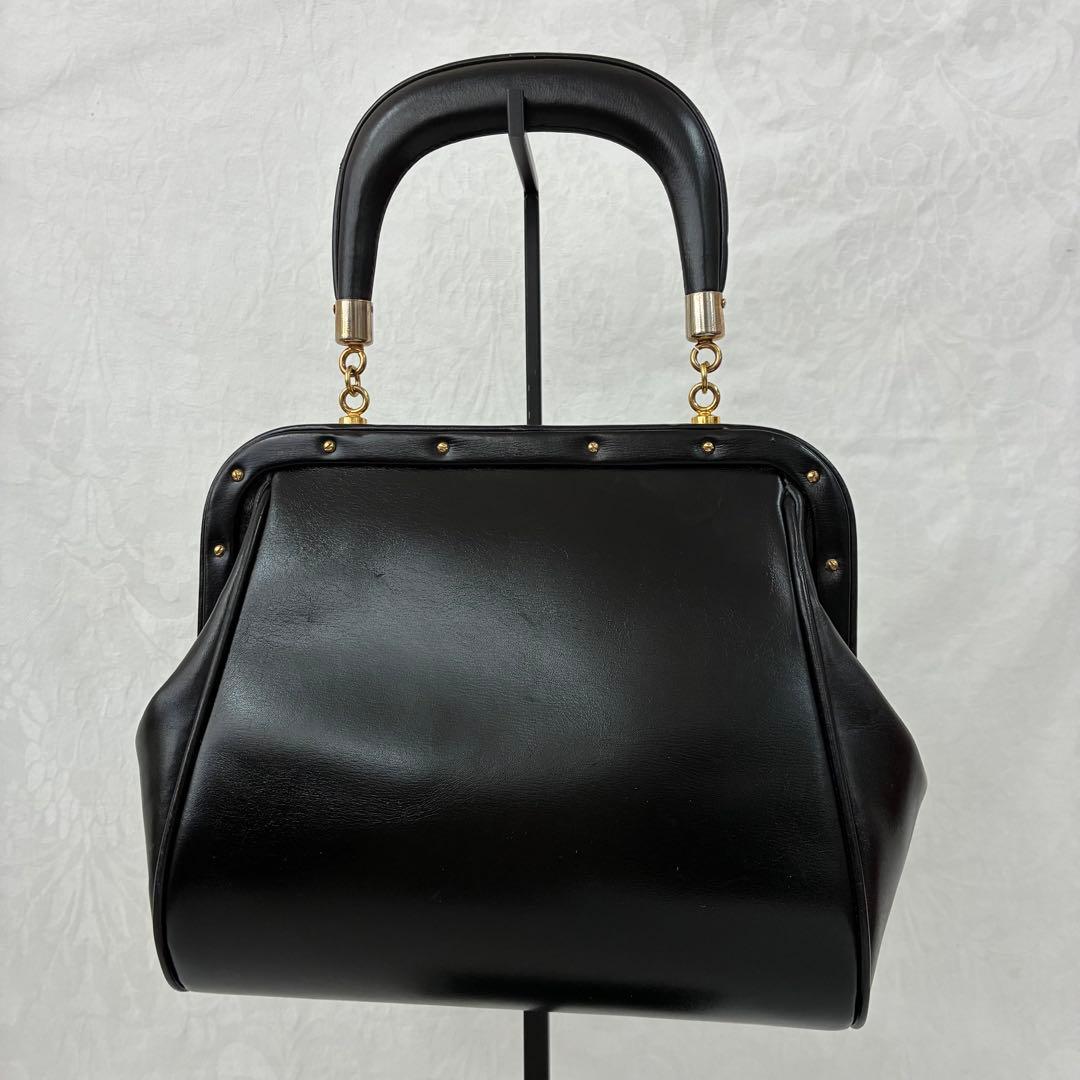 【RobertadiCamerino】レザー がま口 ワンハンドル ハンドバッグ