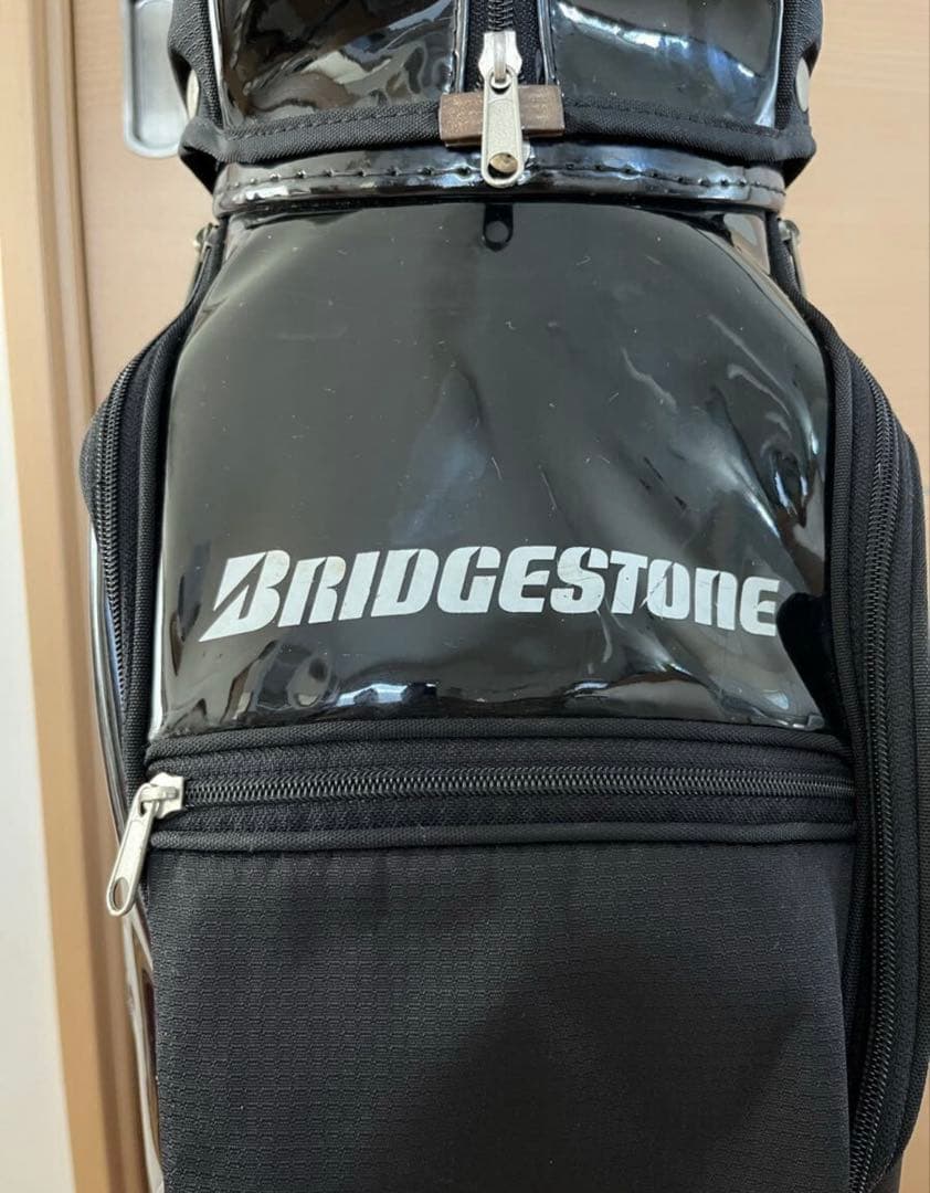 ブリヂストン　ゴルフバッグ　キャディバッグ　ブラックエナメル　送料無料　シンプル