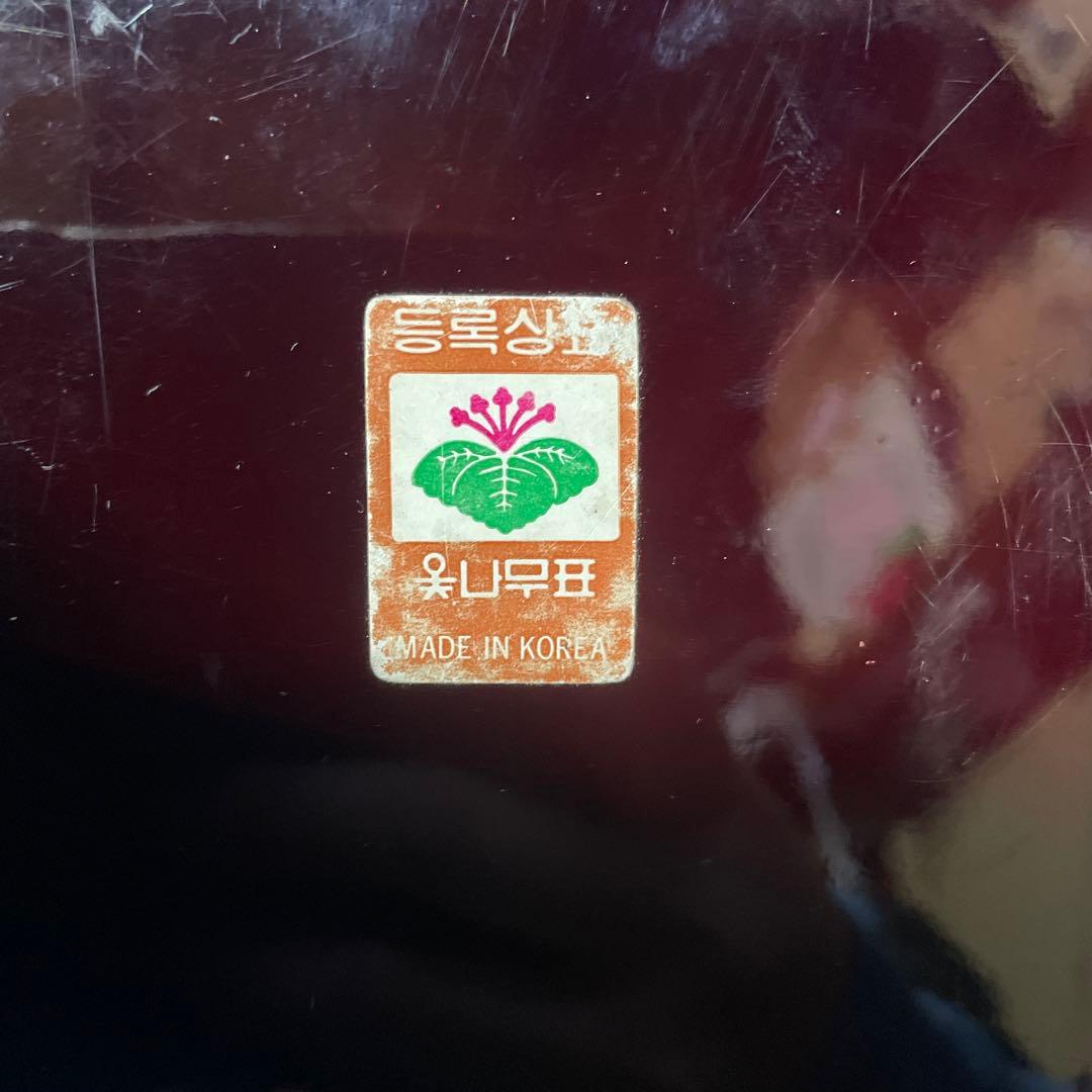 漆器箱 黒と赤の象嵌細工 小型